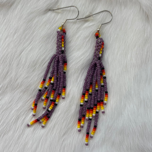 Purple Peyote Stich Earrings