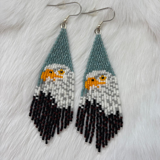 Bald Eagle Fringe Earrings
