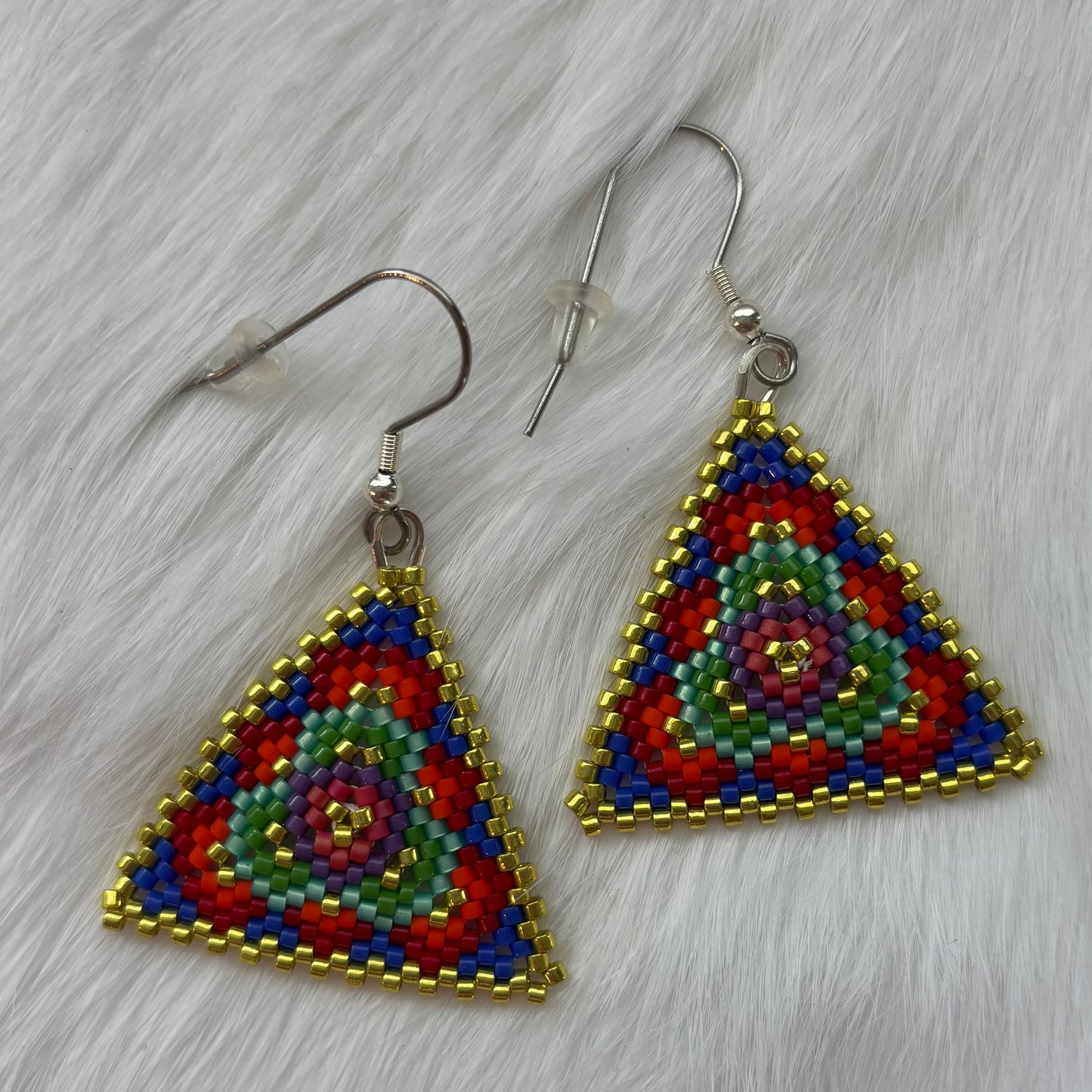 Assorted Geometric Triangle Beaded Earrings