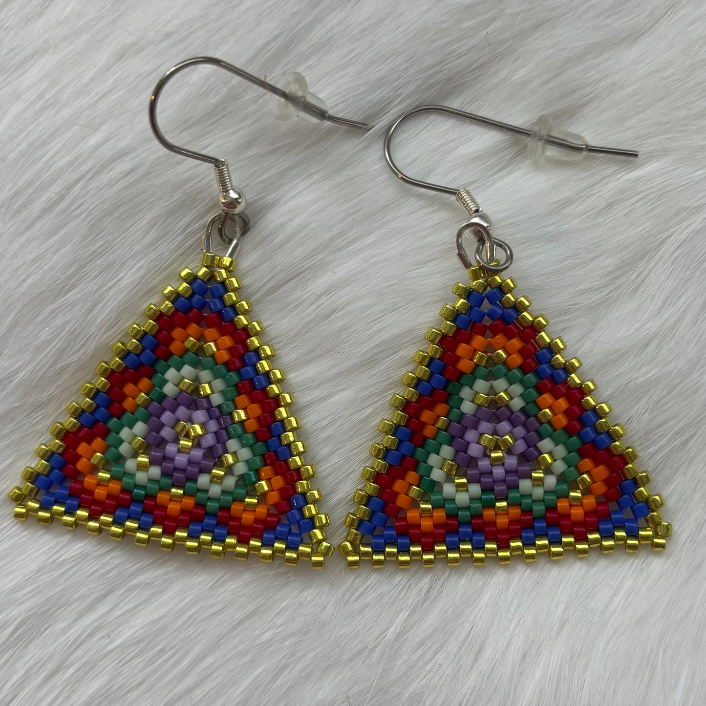 Assorted Geometric Triangle Beaded Earrings