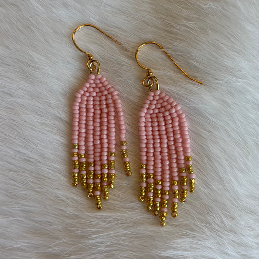 Baby Pink Fringe Earrings