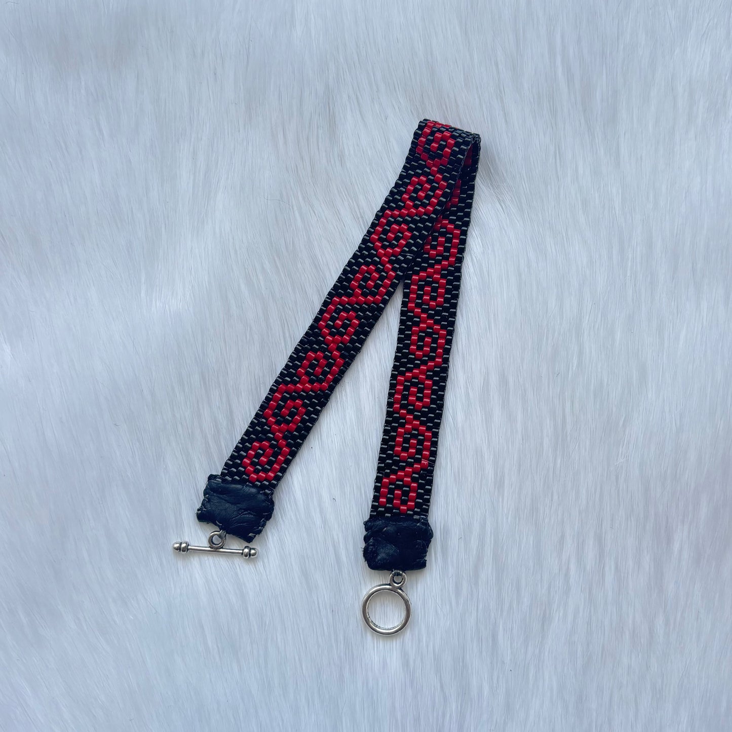 Black and Red Bracelet with Clasp