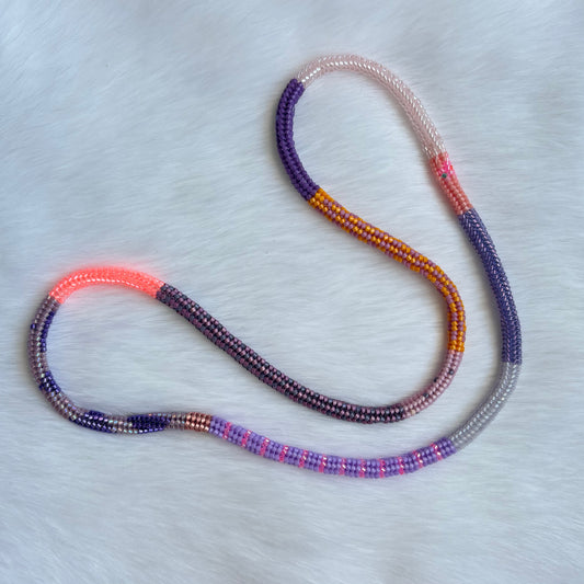 Multi-Colour Long Necklace 10" - No Clasp