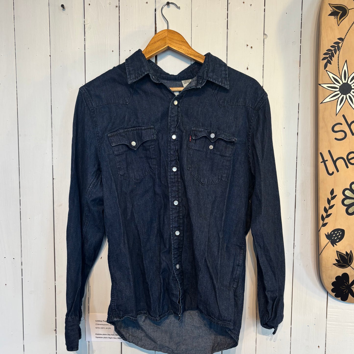 Métis Salmon Printed Button Up Jackets - Denim Size Medium