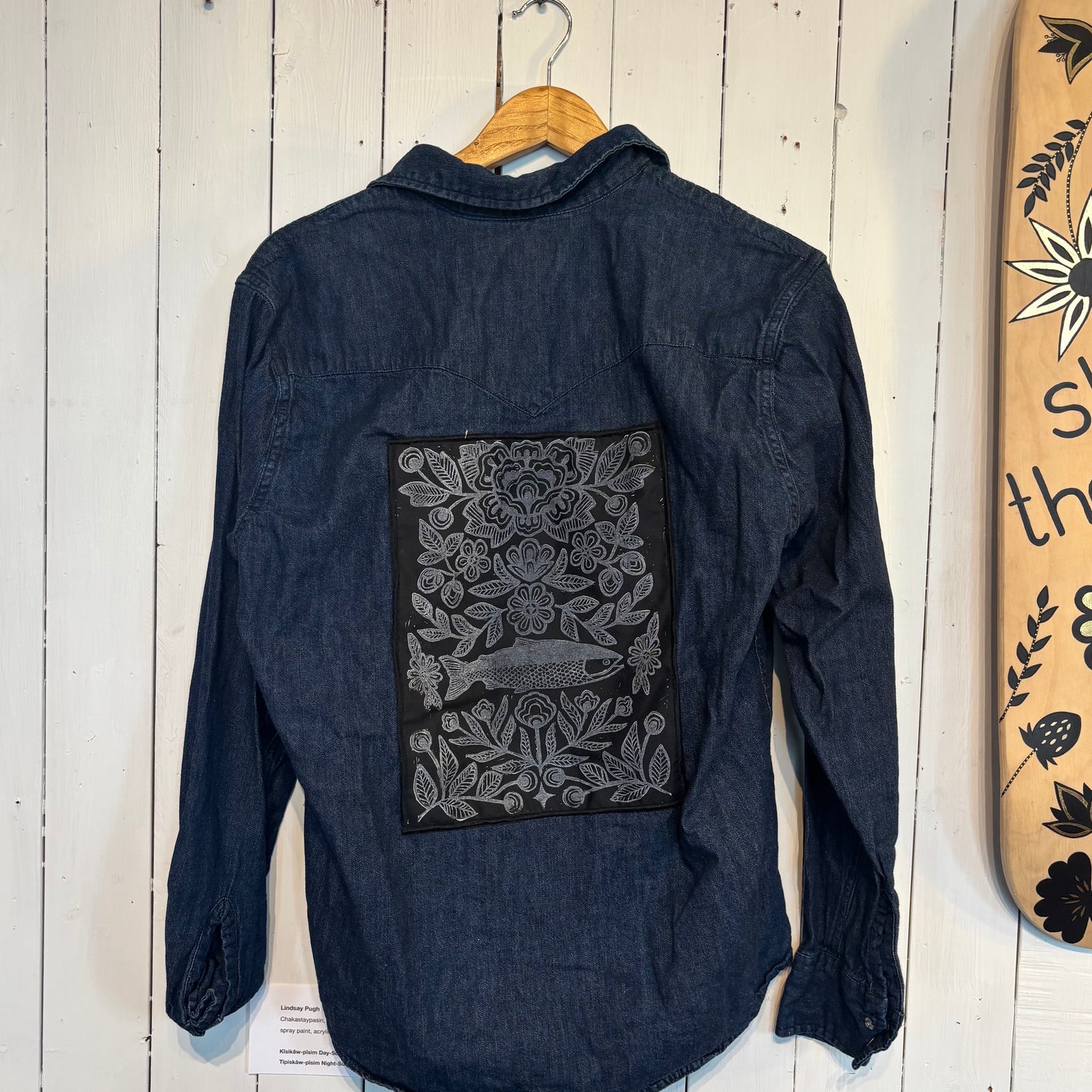 Métis Salmon Printed Button Up Jackets - Denim Size Medium