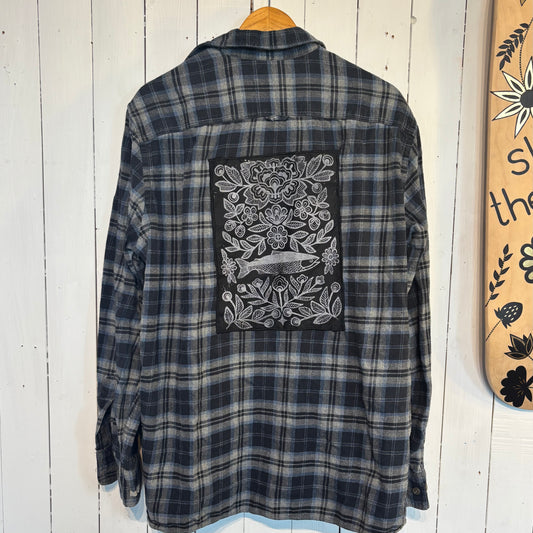 Métis Salmon Printed Button Up Jackets - Plaid Size XXL