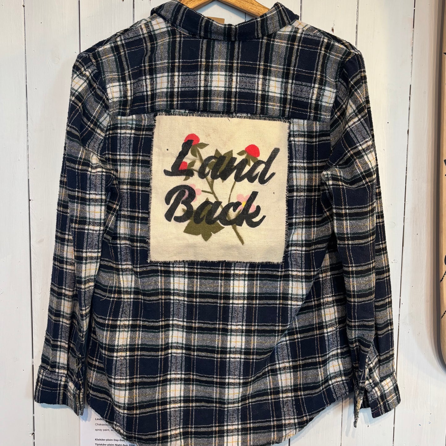 'Land Back' Button Up Jacket - Plaid Size Small