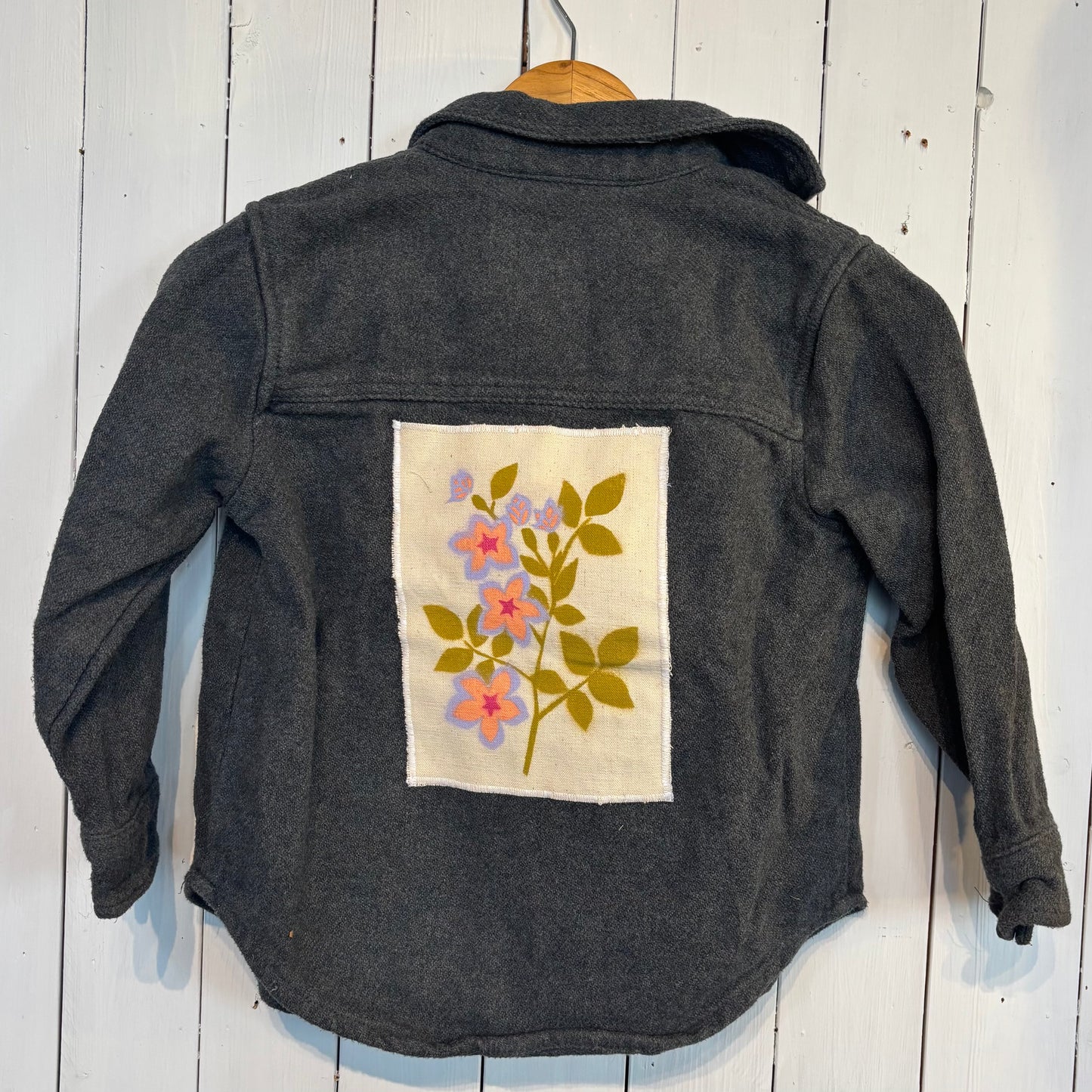 Rose Stencil Children's Button Up Jacket - Size 6