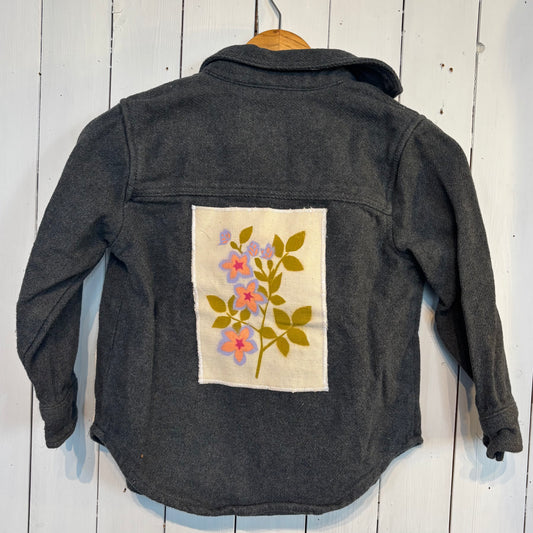 Rose Stencil Children's Button Up Jacket - Size 6