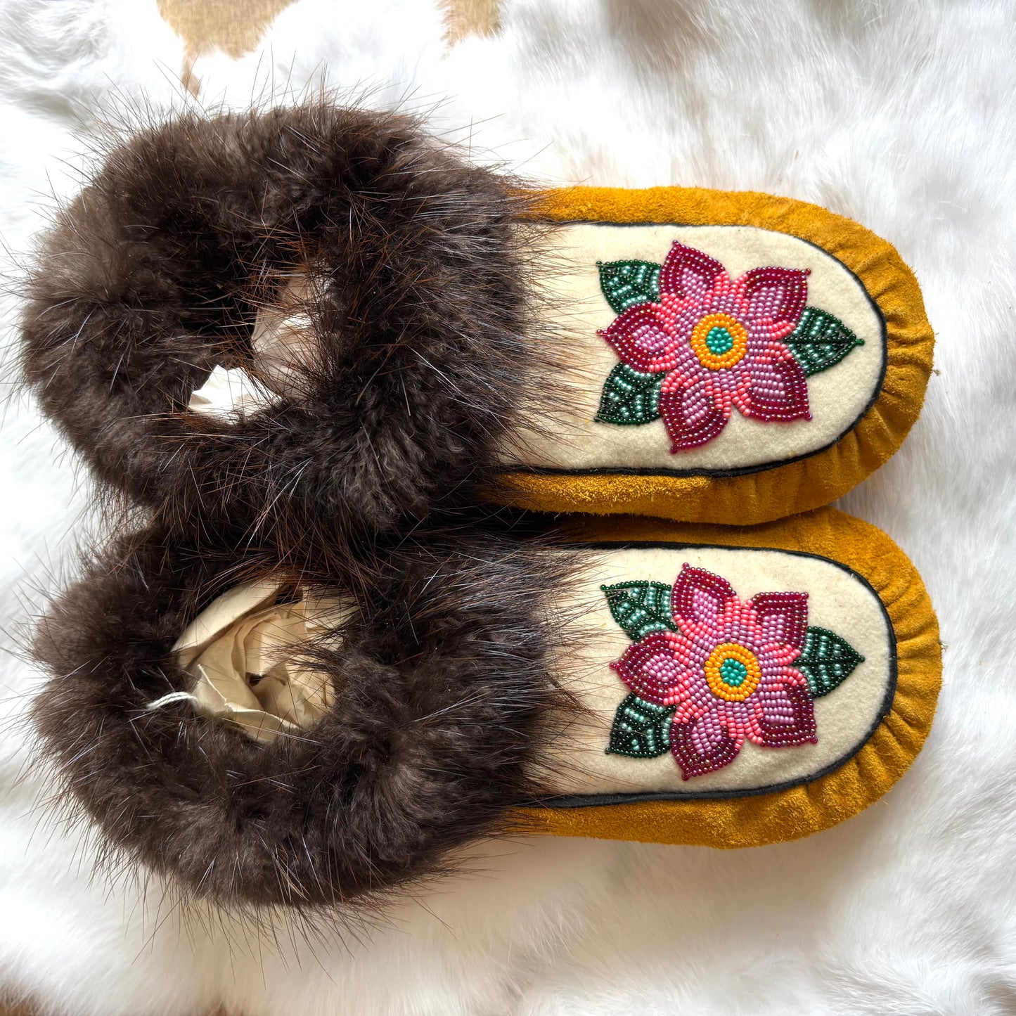 Pink Floral Moccasins - Size 9