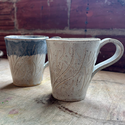 Carved Ceramic Mugs