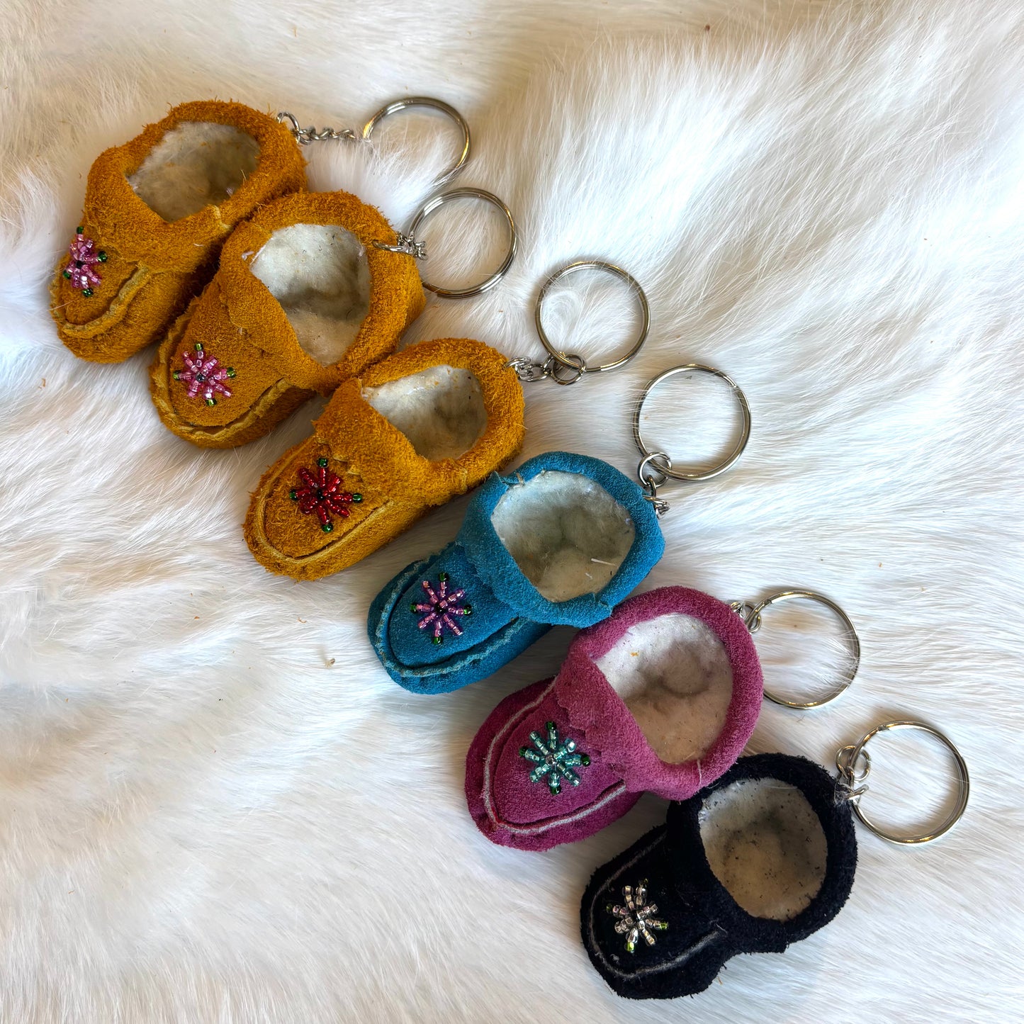 Floral Moccasins Keychains - Various Colours