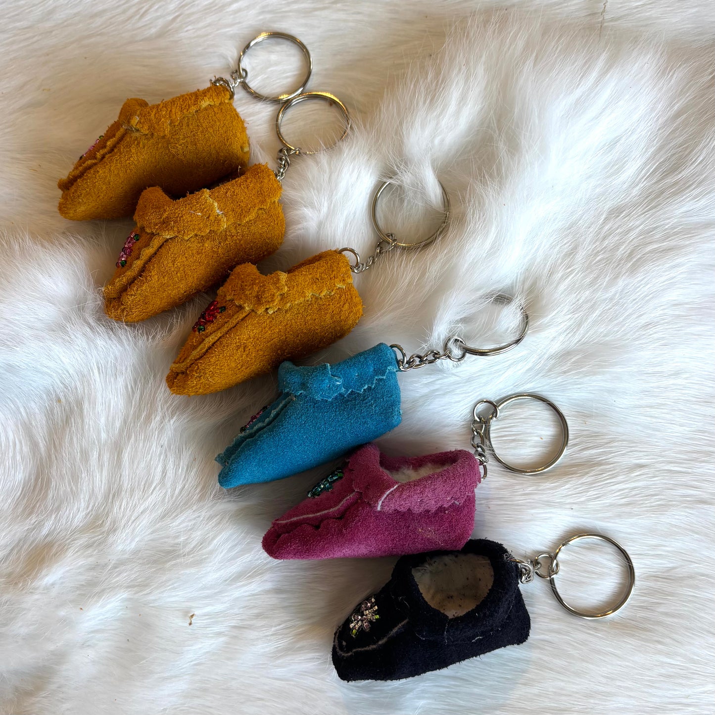 Floral Moccasins Keychains - Various Colours