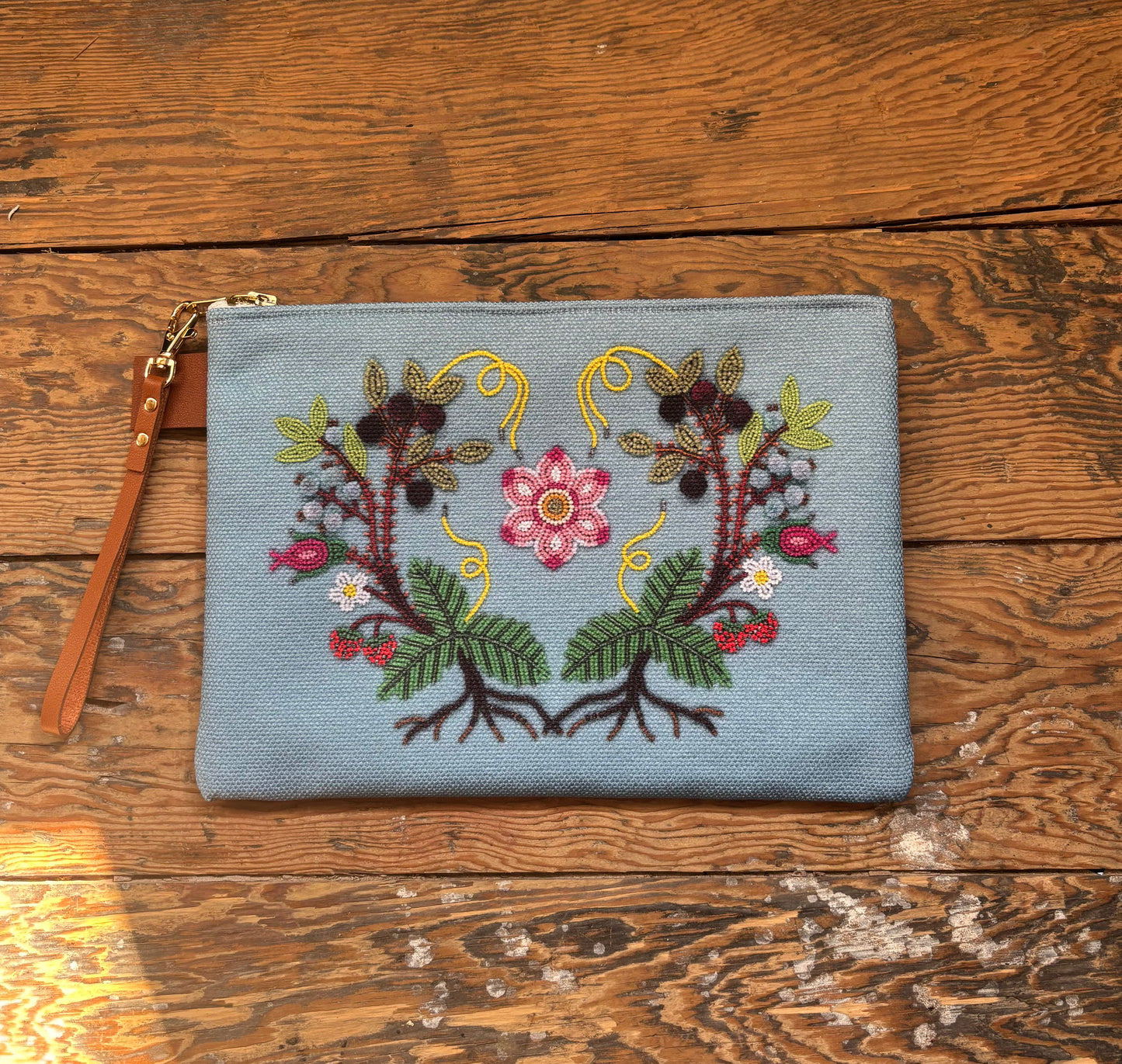 Blue Beadwork Design Carry All Bag