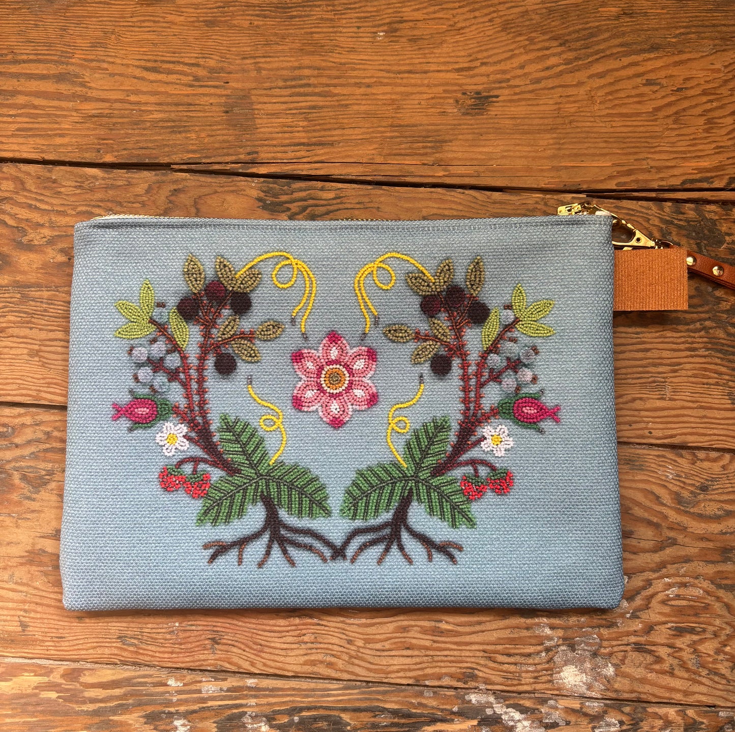 Blue Beadwork Design Carry All Bag