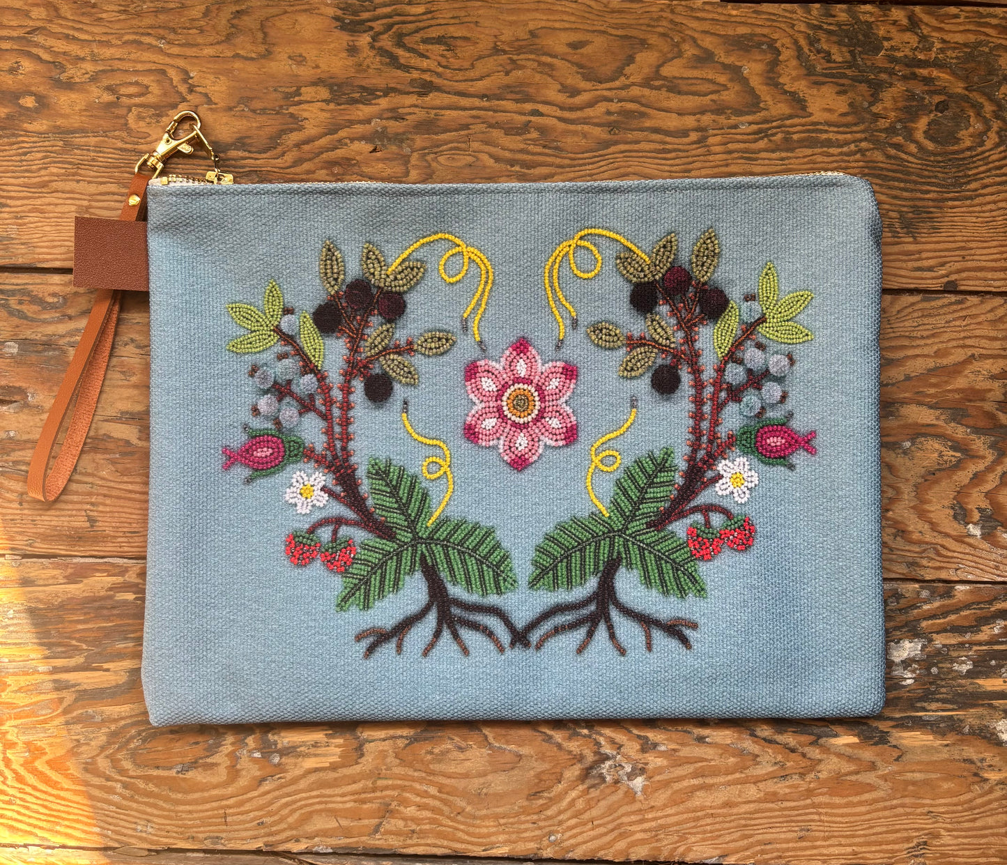 Blue Beadwork Design Carry All Bag