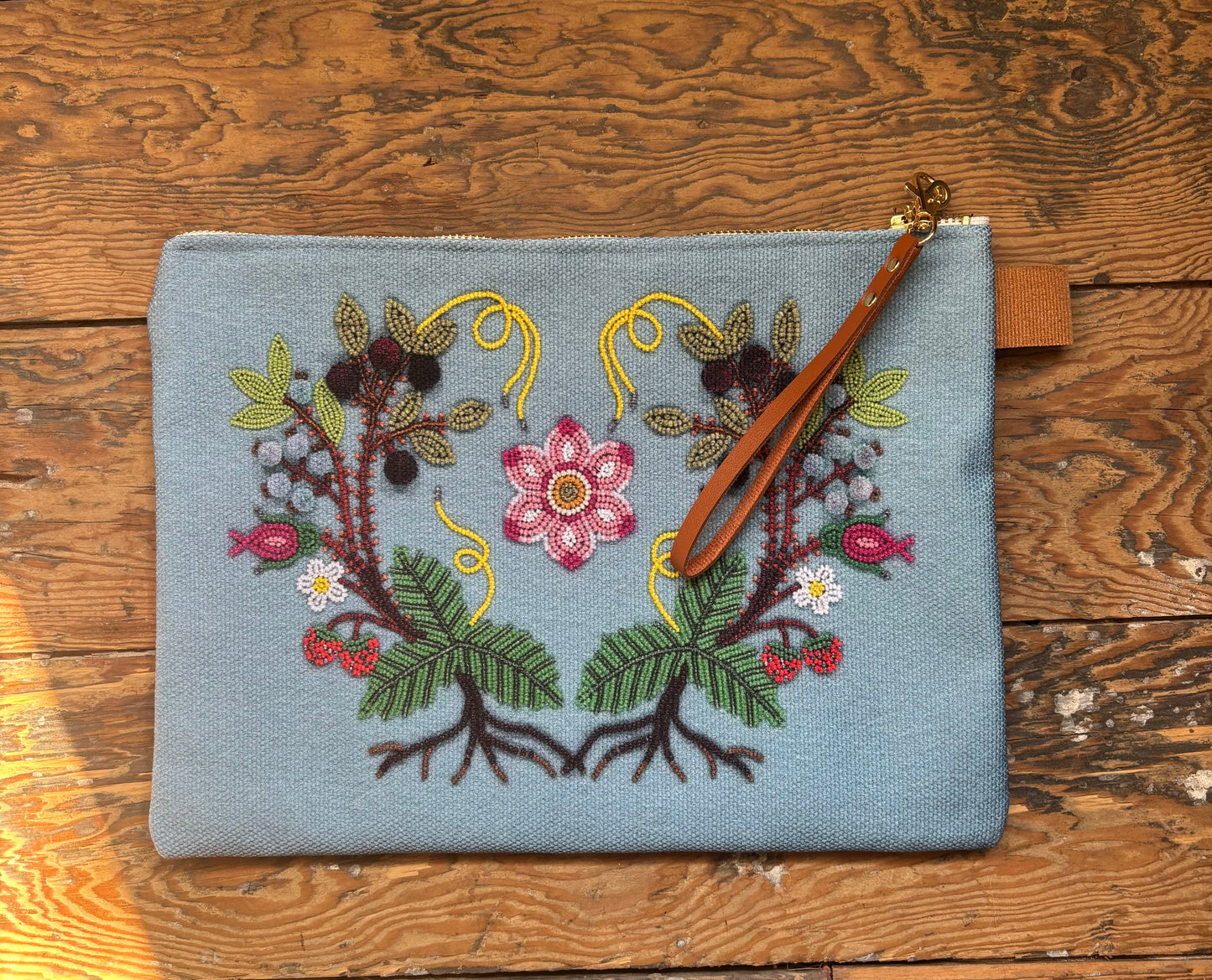 Blue Beadwork Design Carry All Bag