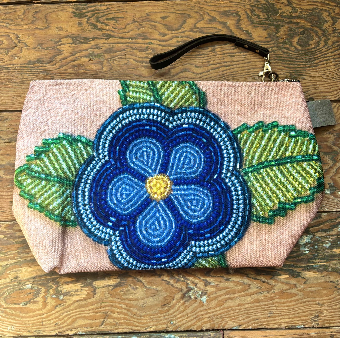 Flower Beadwork Design Expandable Bag