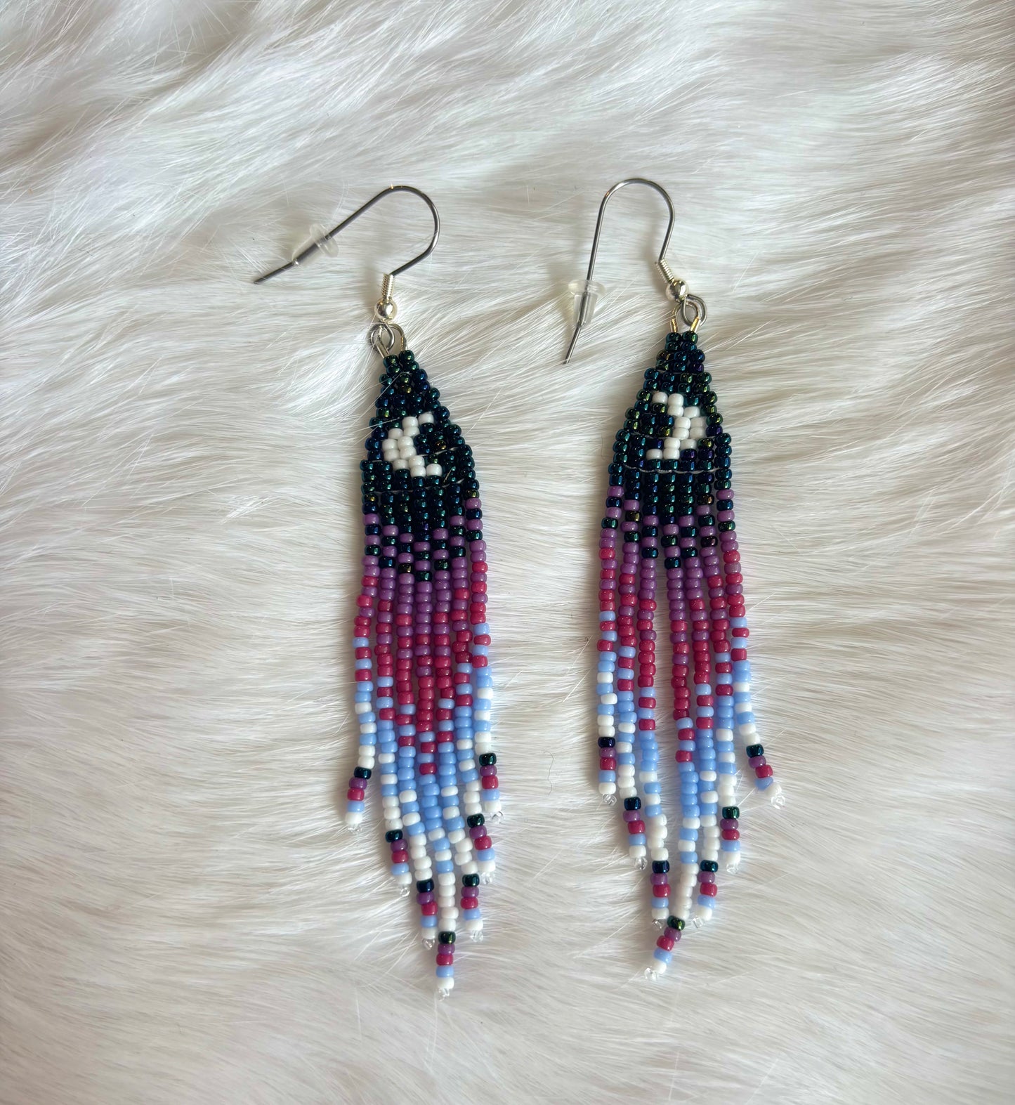 Crescent Moon Fringe Earrings