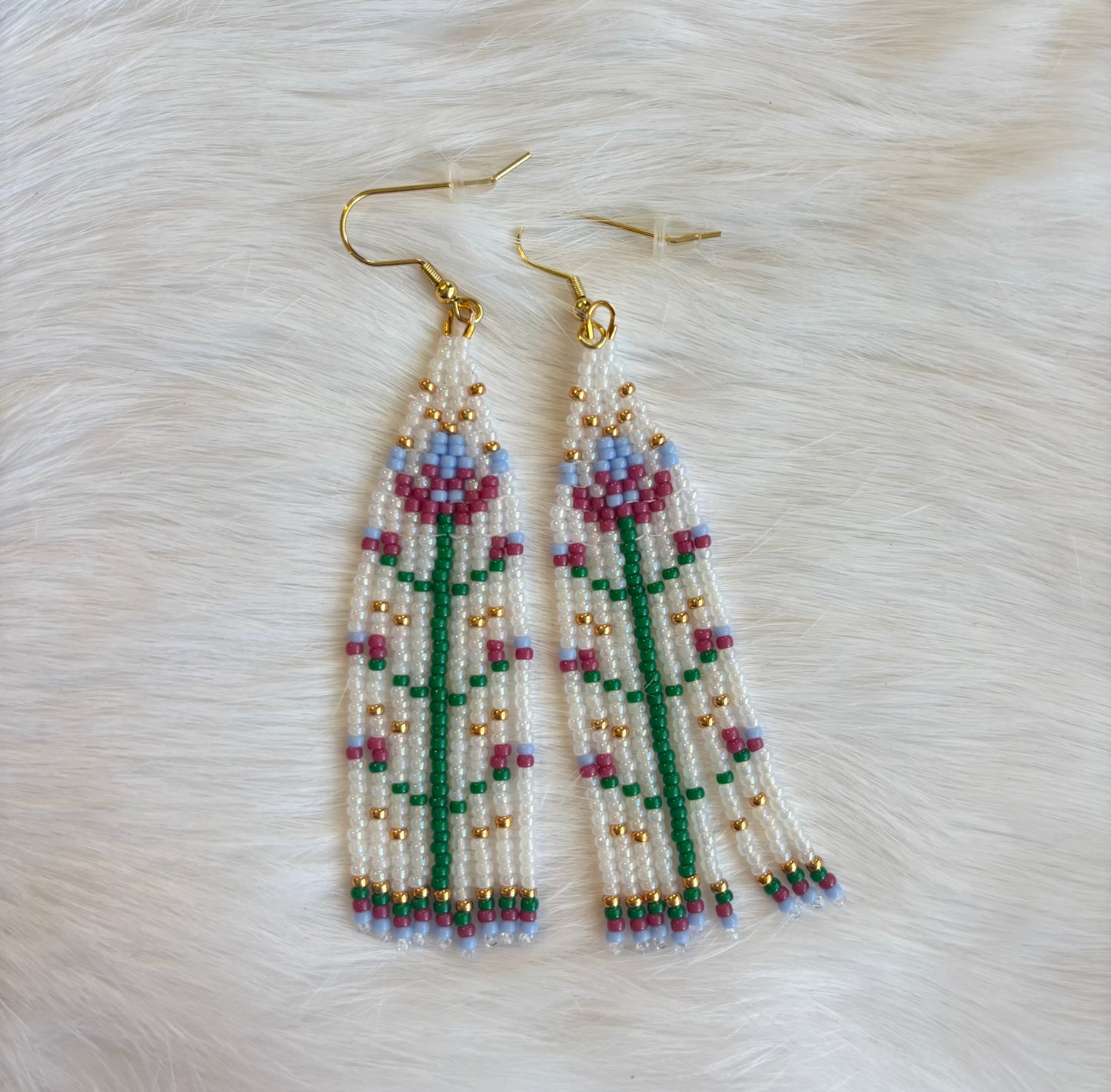Pink Flower with Black or White Background Earrings