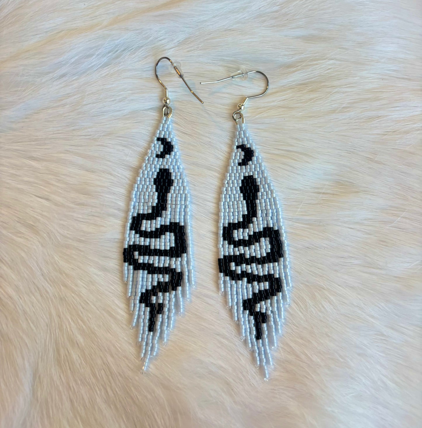 Snake and Moon Fringe Earrings