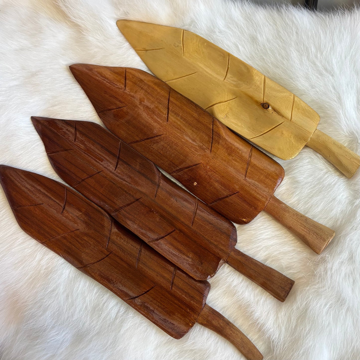 Hand Carved Cedar Feathers | Medium