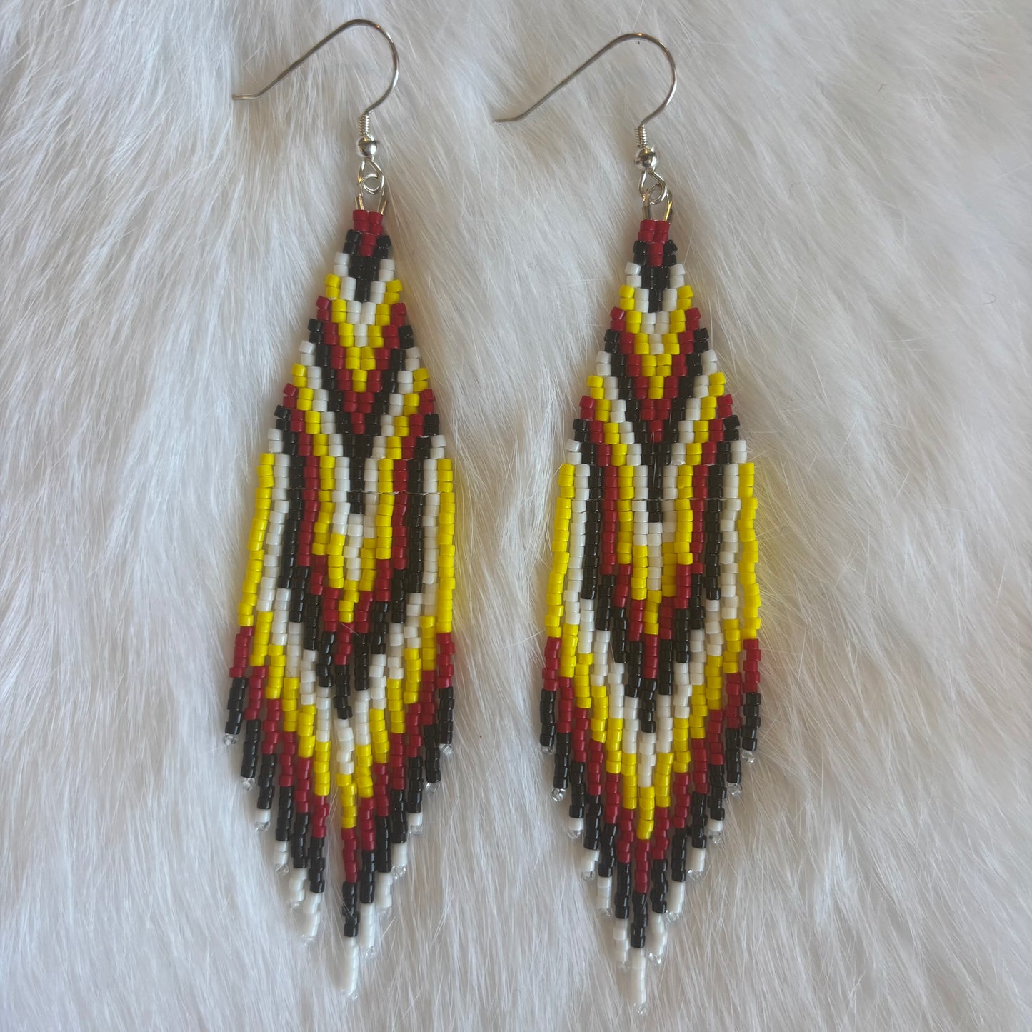 Traditional 4 Direction Chevron Fringe Earrings