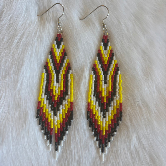 Traditional 4 Direction Chevron Fringe Earrings