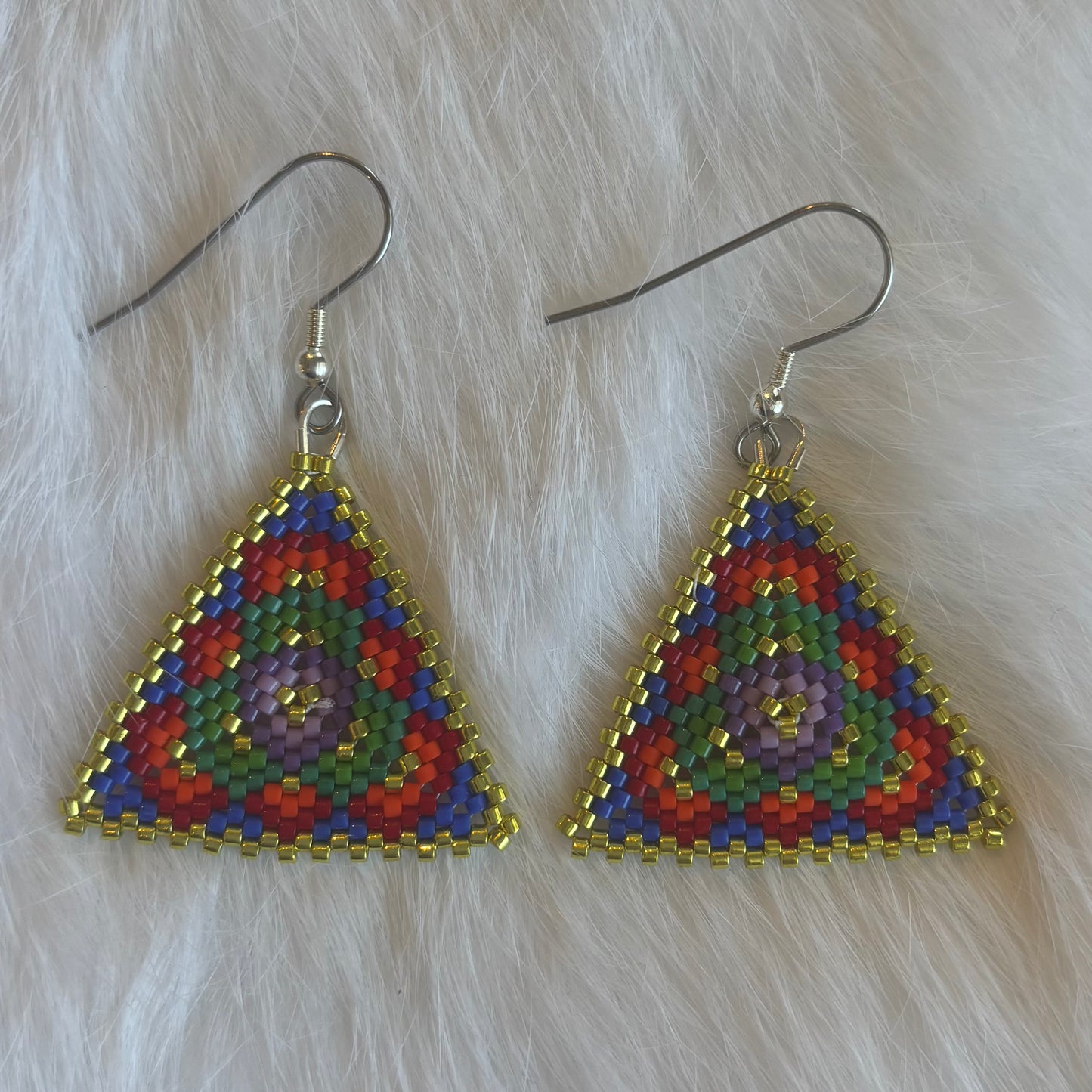 Assorted Geometric Triangle Beaded Earrings