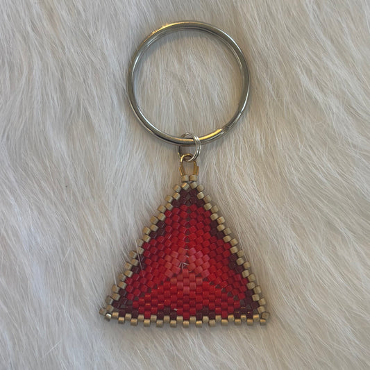Red Beaded Triangle Key Chain