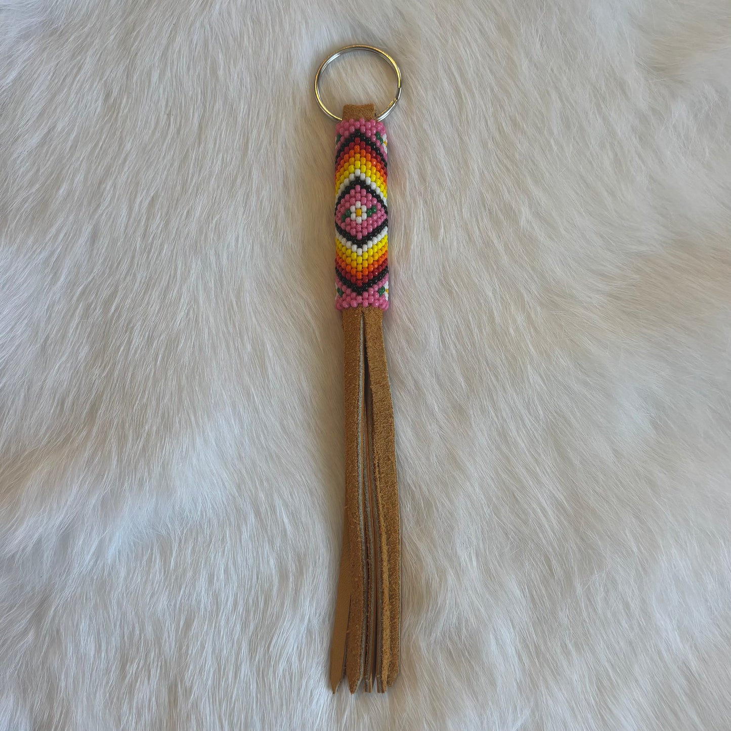 Peyote Stitch Beaded Fire Colour Key Chains- Assorted Colours