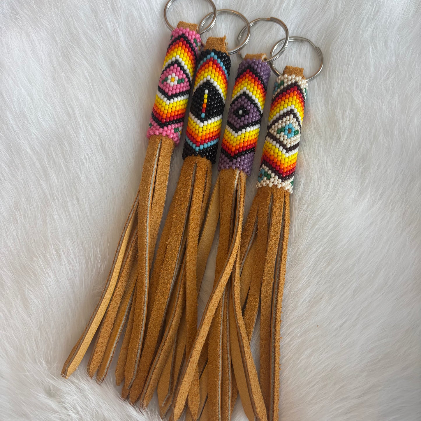 Peyote Stitch Beaded Fire Colour Key Chains- Assorted Colours
