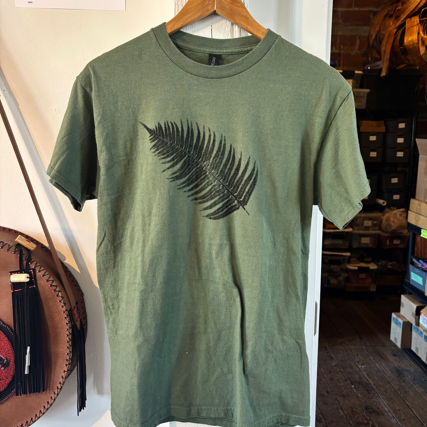 Fern Printed T-Shirt (Olive)