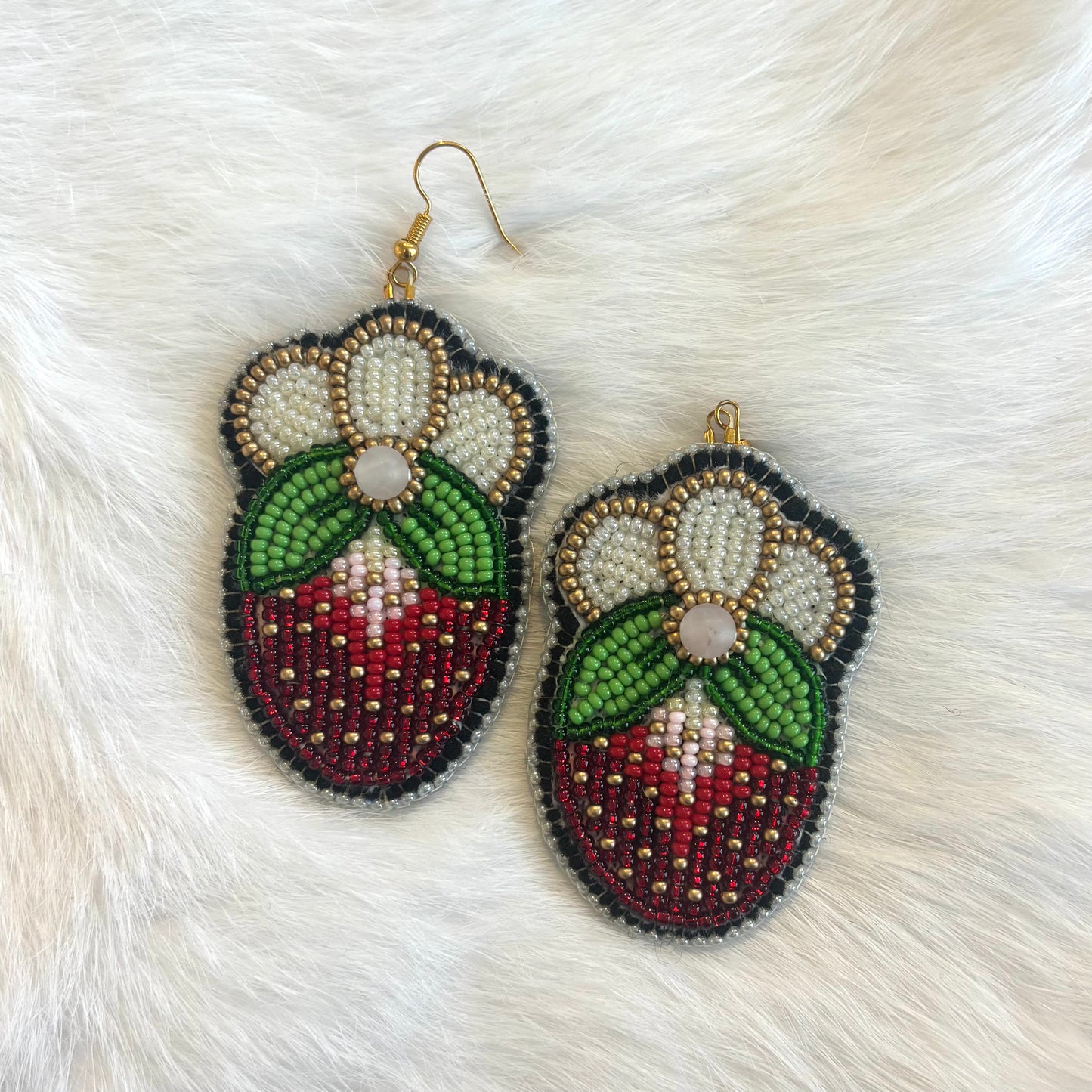 Beaded Strawberry Earrings