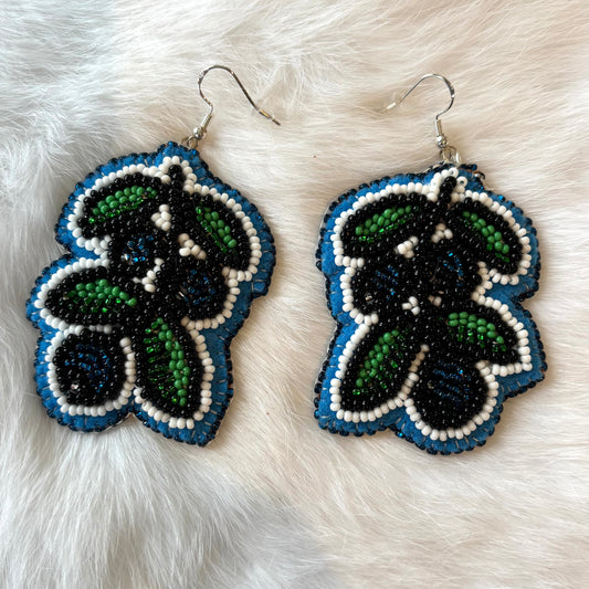 Blueberry Beaded Earrings