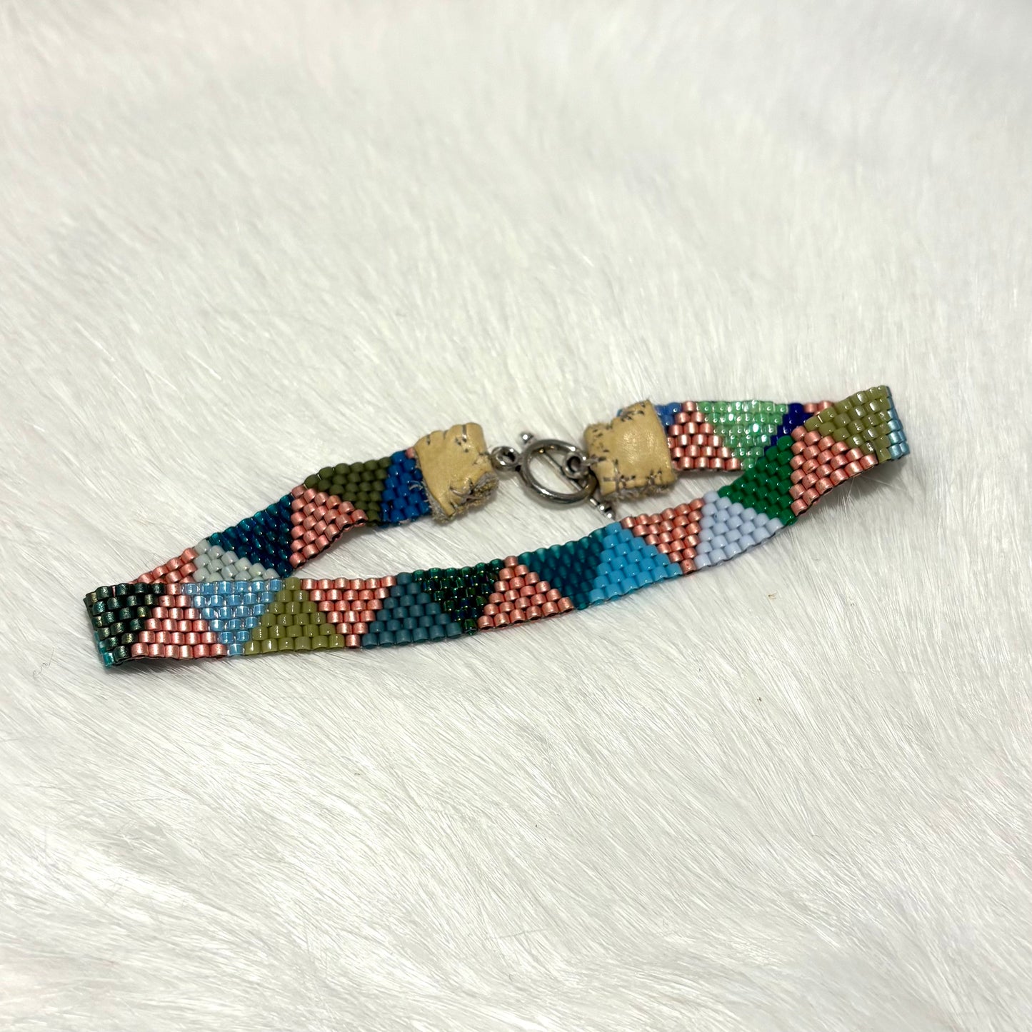 Multi-Colour Triangle Bracelet with Clasp