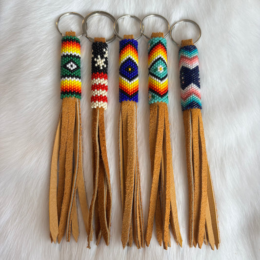 Peyote Stitch Beaded Fire Colour Key Chains- Assorted Colours