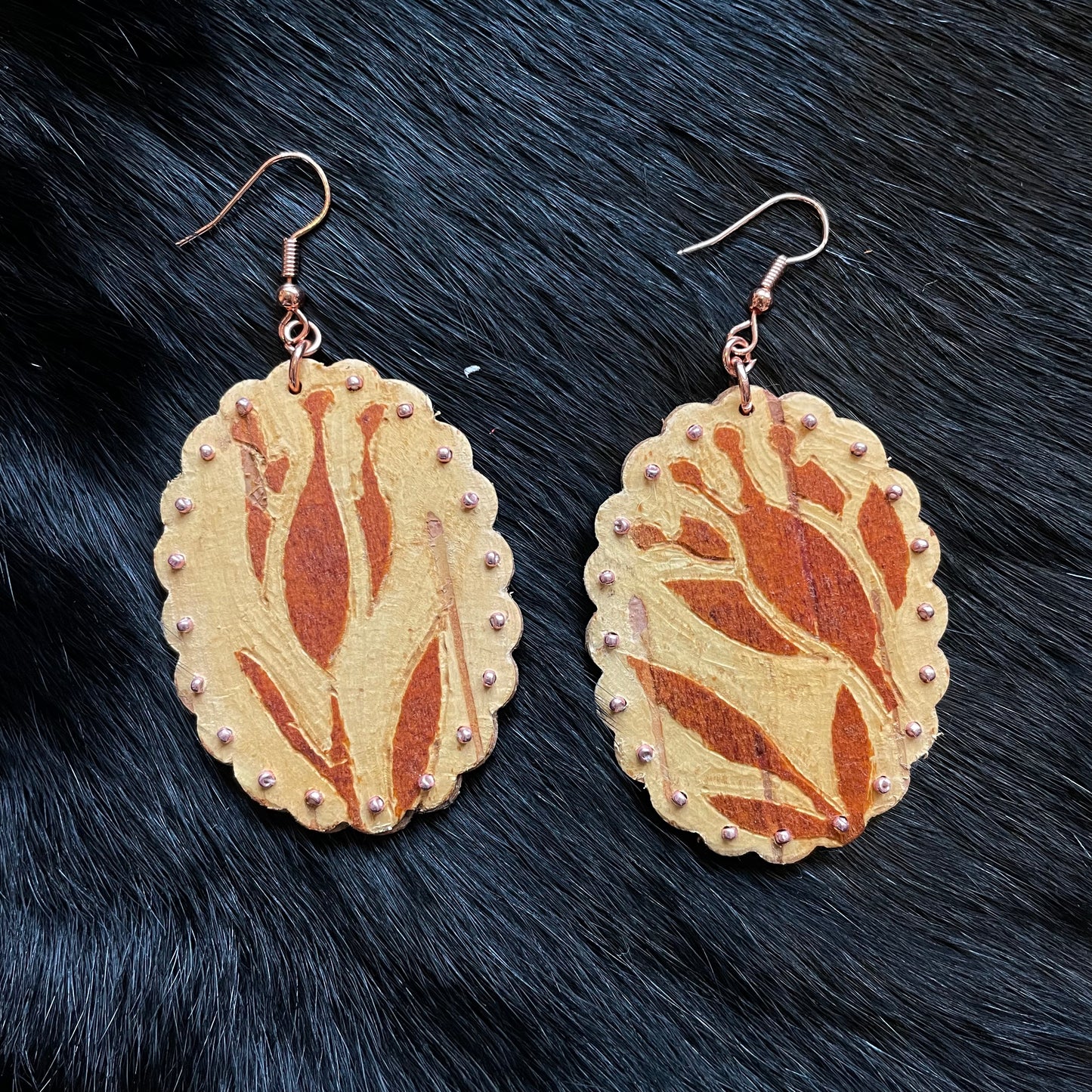 Earrings - WinterBirch Bark Etched - Hellen Pelletier