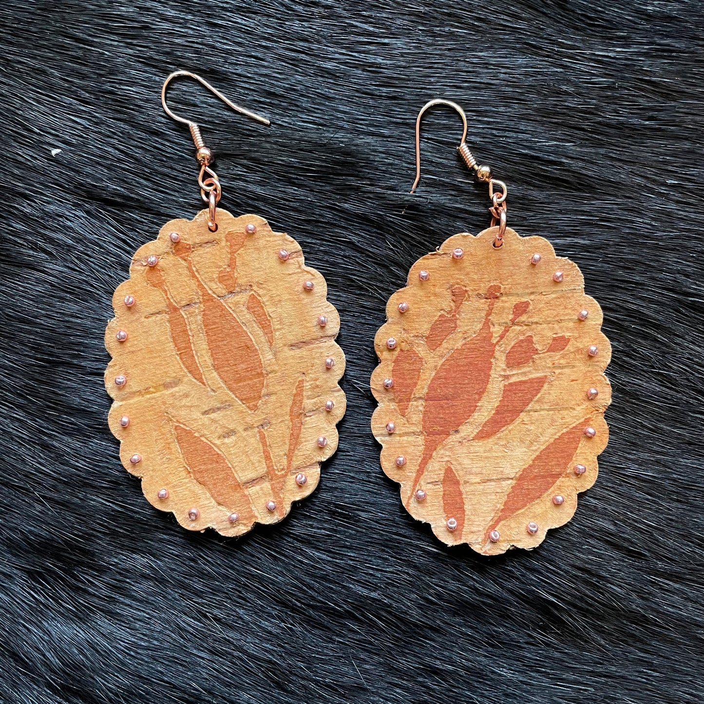 Earrings - WinterBirch Bark Etched - Hellen Pelletier