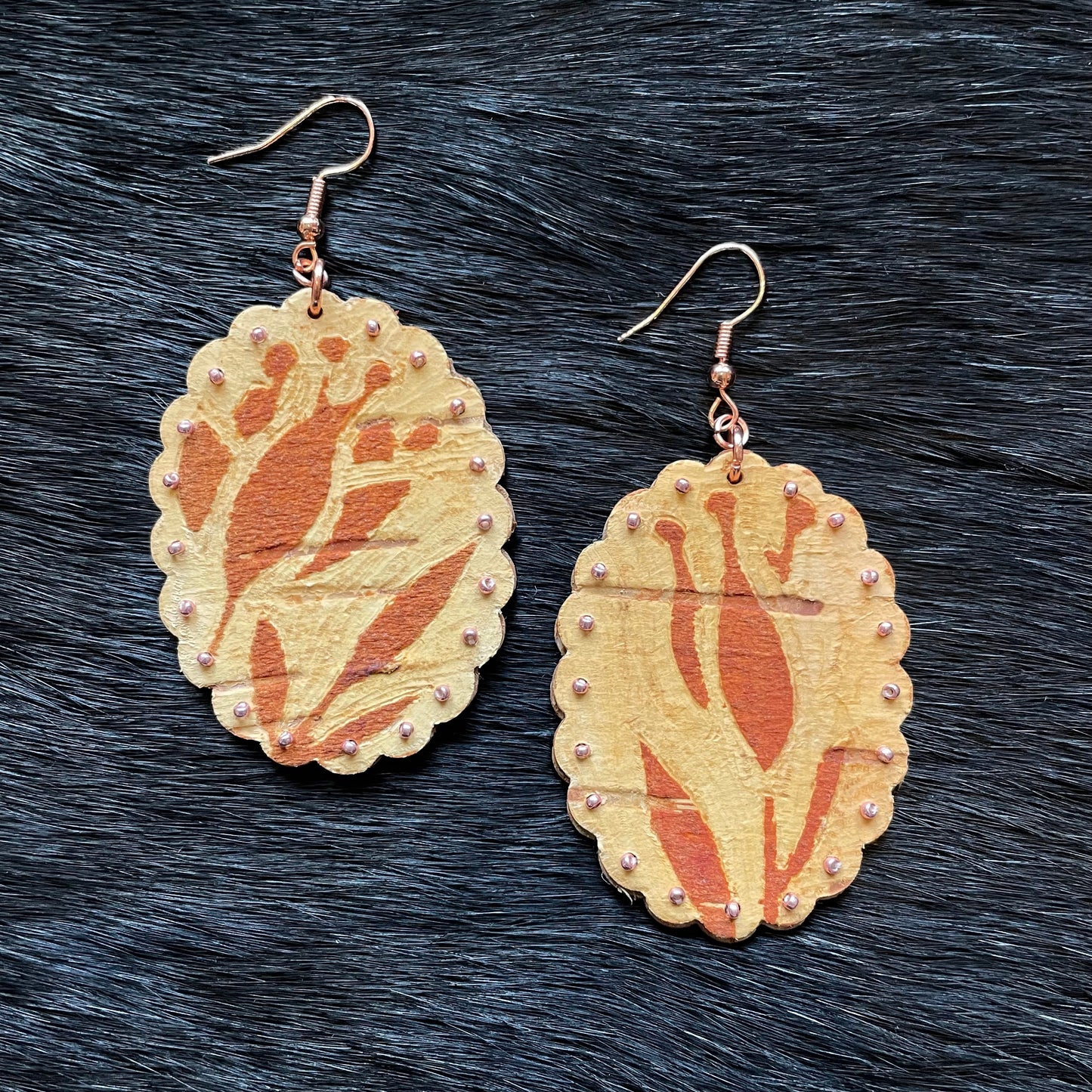 Earrings - WinterBirch Bark Etched - Hellen Pelletier