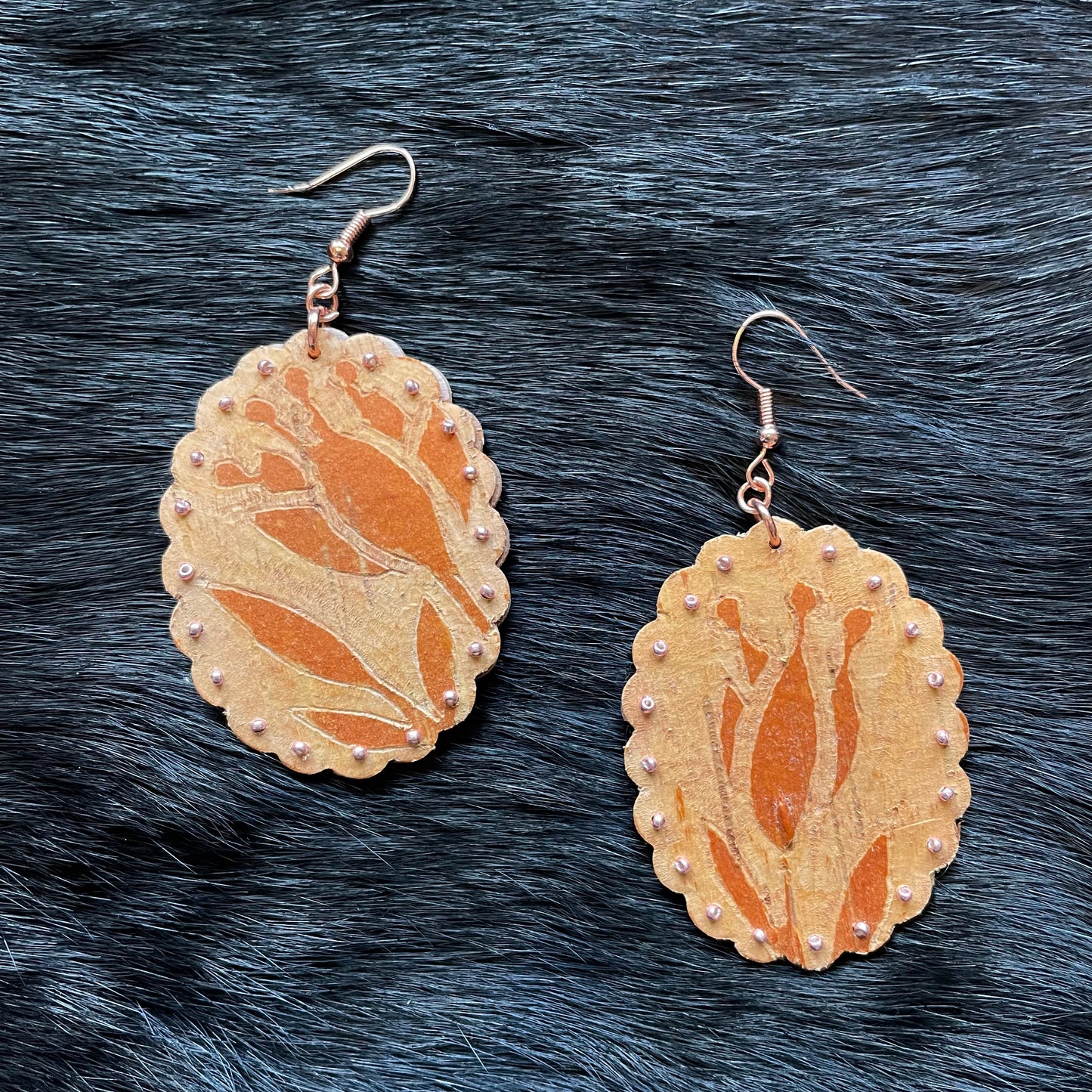 Earrings - WinterBirch Bark Etched - Hellen Pelletier