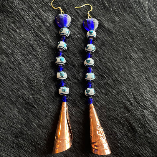 Blue Hearts Earrings