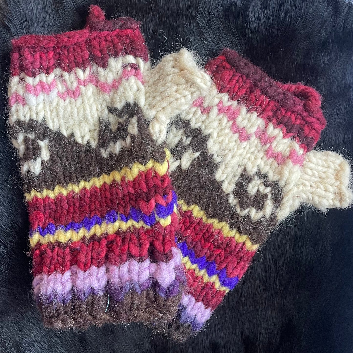 Cowichan Knit Headband And Hand Warmers