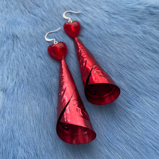 Red Jingle Cone Earrings