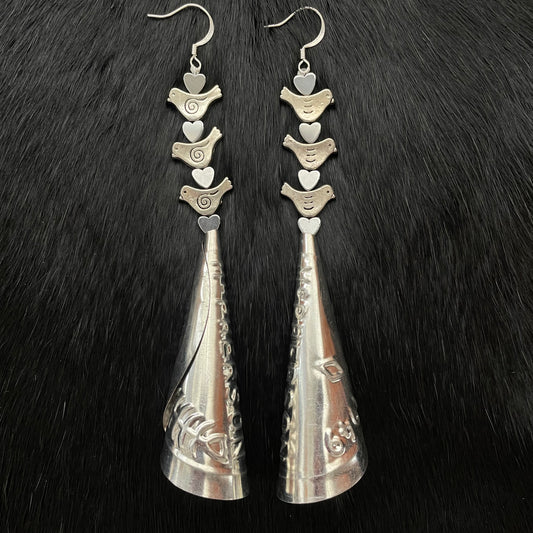 Silver Jingle Cone Earrings