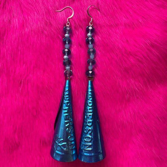 Blue Jingle Cone Earrings
