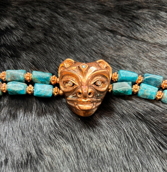 Copper Spirit Bear Mask Bracelet- Gina Mae Schubert