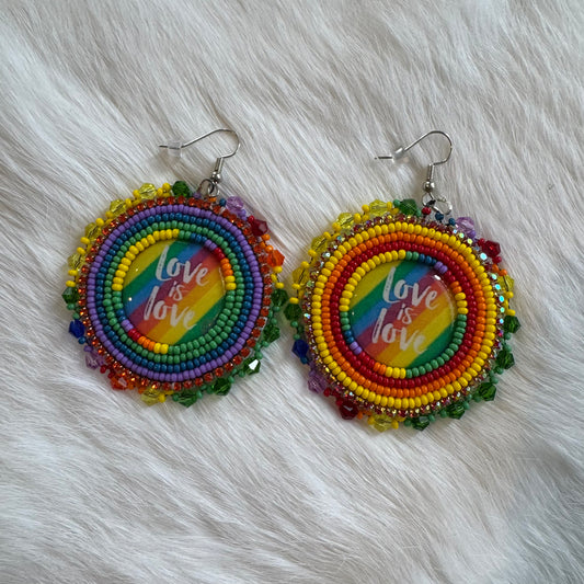 Love Is Love Flat Stitch Earrings