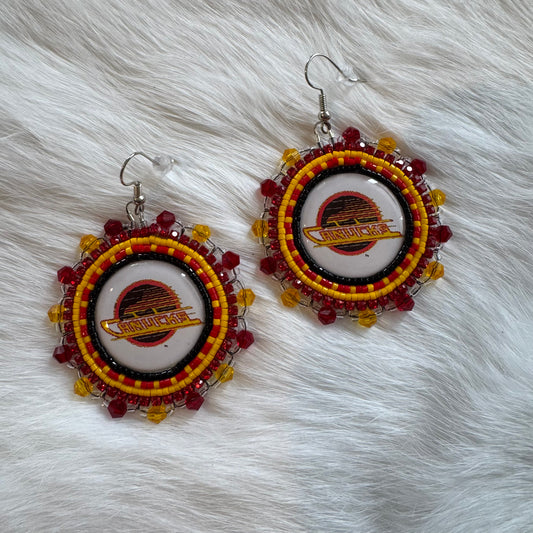 Canucks Flat Stitch Earrings
