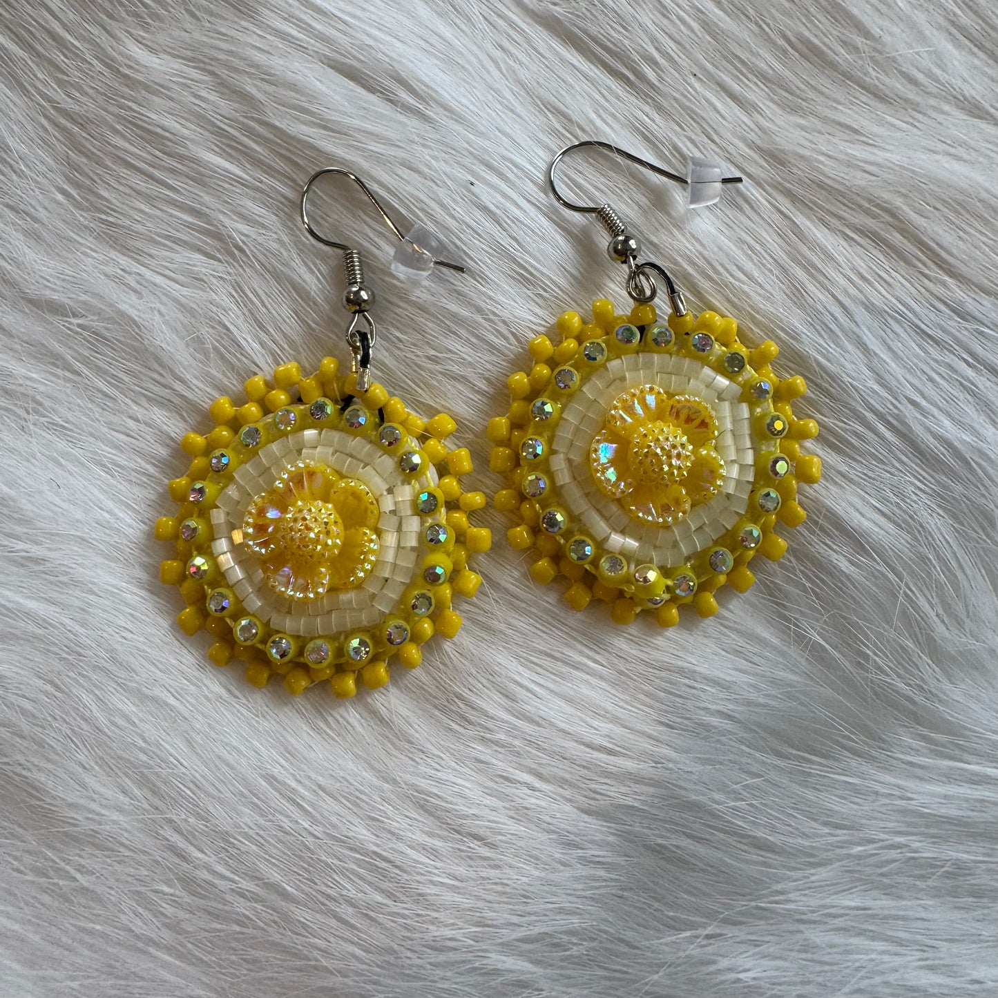 Iridescent Flat Stitch Earrings - Various Colours